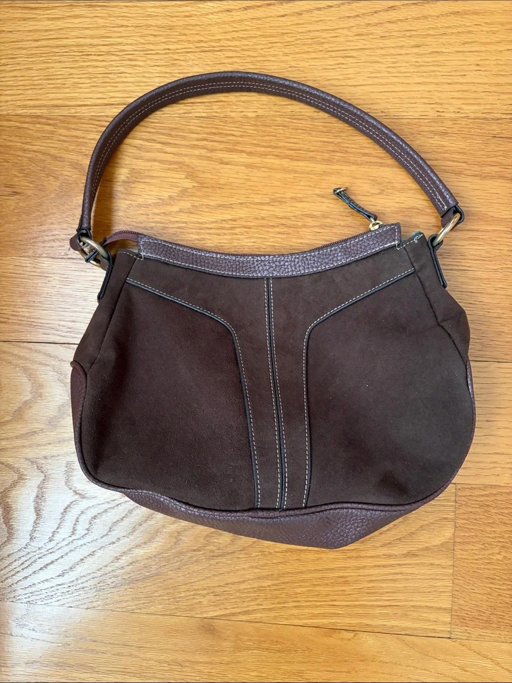 Classic Brown Suede Shoulder Bag